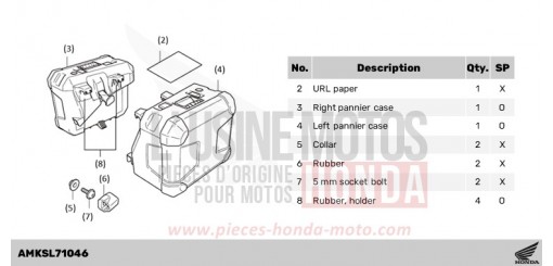 KIT,PANNIER CASE (PLA) CRF1100DP de 2023
